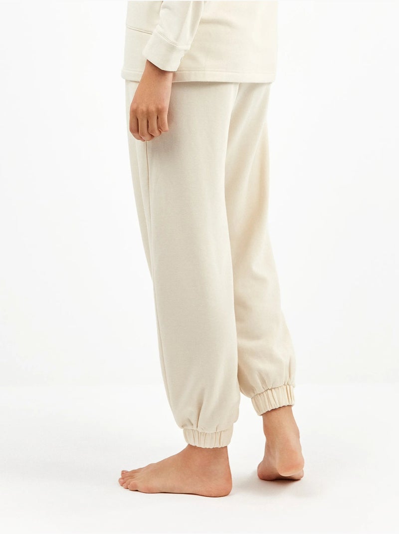 Pantaloni jogger felpati Beige - Kiabi