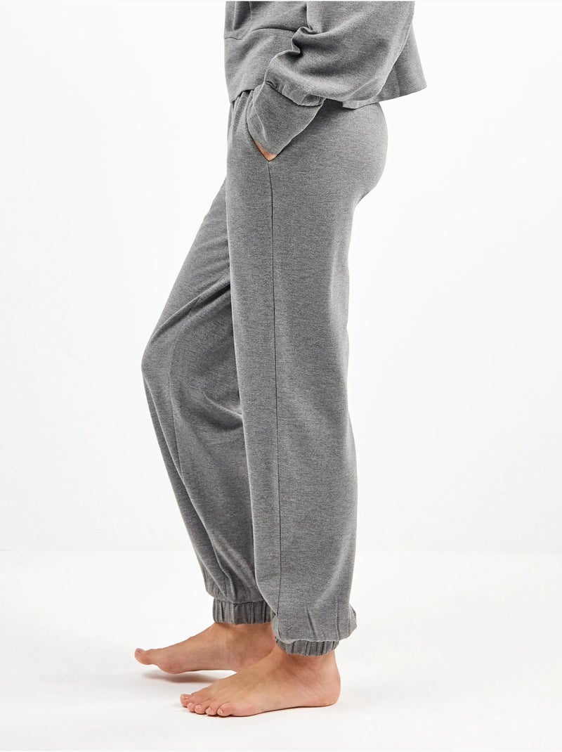 Pantaloni jogger felpati Grigio melangiato - Kiabi