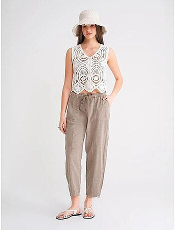 Pantaloni jogger in cotone con coulisse in vita mixray