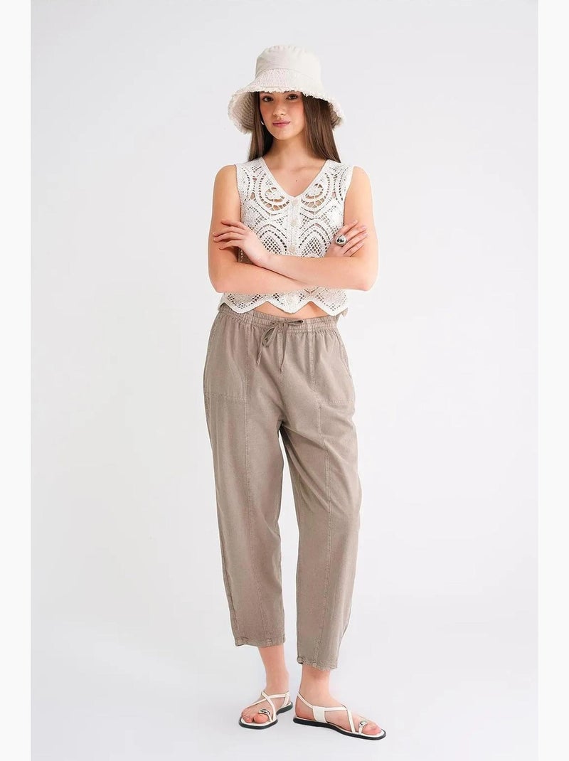 Pantaloni jogger in cotone con coulisse in vita mixray Beige argilla - Kiabi