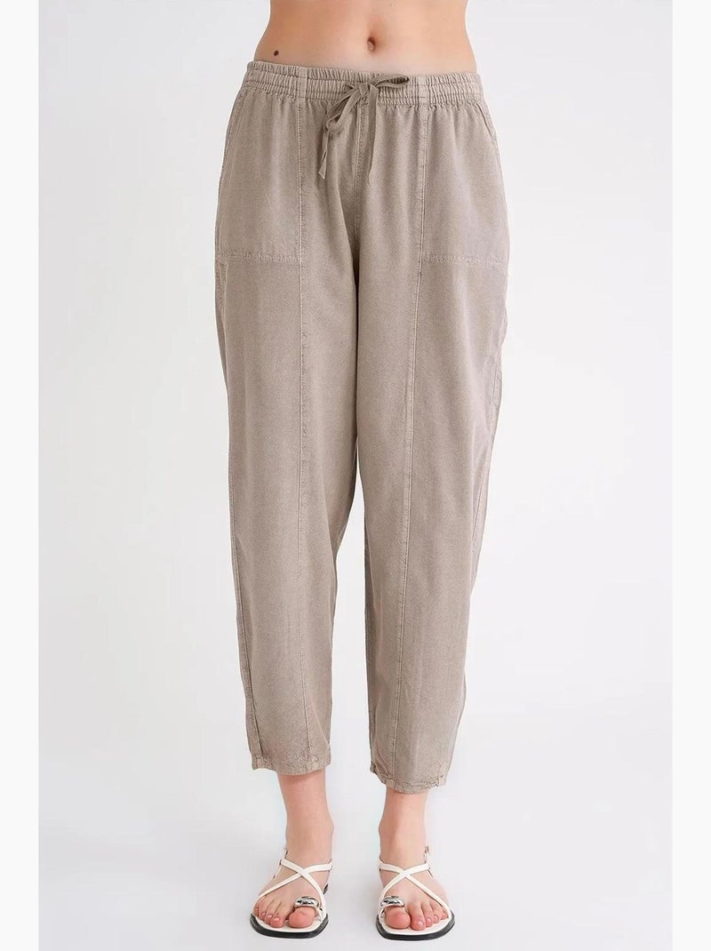 Pantaloni jogger in cotone con coulisse in vita mixray Beige argilla - Kiabi