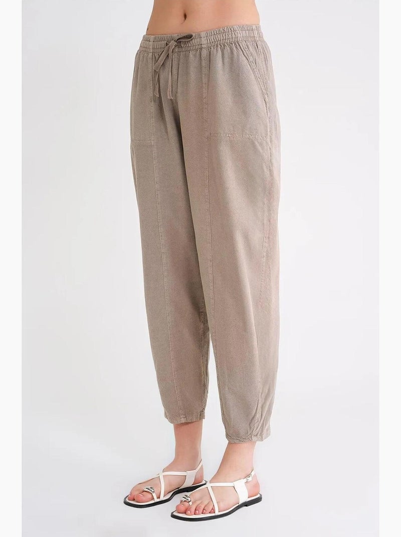 Pantaloni jogger in cotone con coulisse in vita mixray Beige argilla - Kiabi