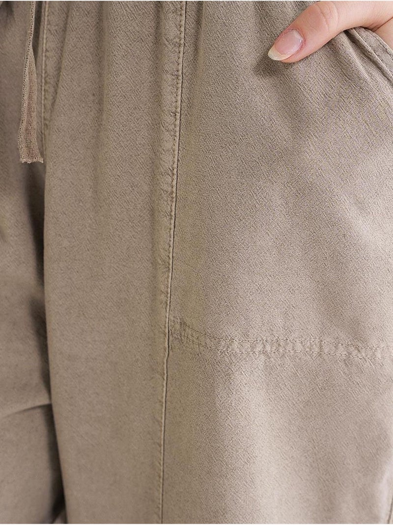 Pantaloni jogger in cotone con coulisse in vita mixray Beige argilla - Kiabi