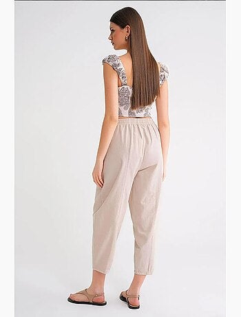 Pantaloni jogger in cotone con coulisse in vita mixray