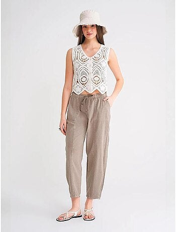 Pantaloni jogger in cotone con coulisse in vita mixray