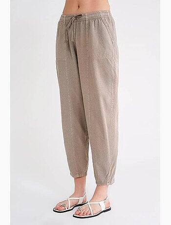 Pantaloni jogger in cotone con coulisse in vita mixray