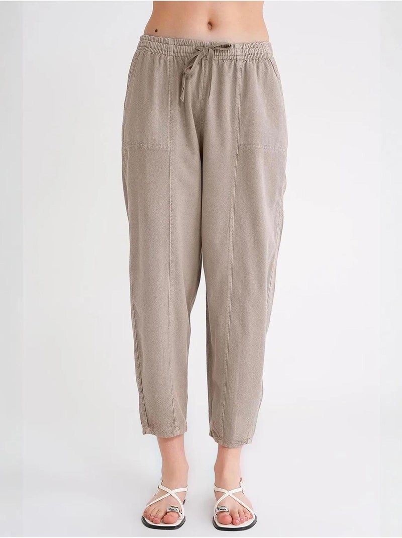 Pantaloni jogger in cotone con coulisse in vita mixray Sabbia - Kiabi