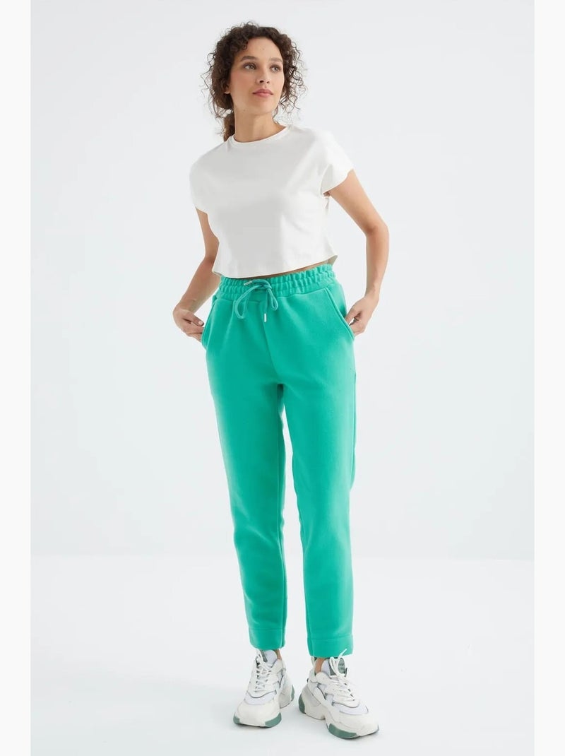 Pantaloni jogger in felpa da donna in poliestere tommy Verde menta - Kiabi