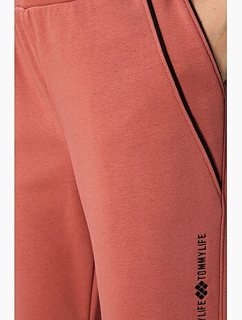 Pantaloni jogger in felpa in misto cotone da donna tommy