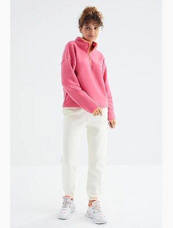 Pantaloni jogger in felpa in pile a vita alta da donna tommy