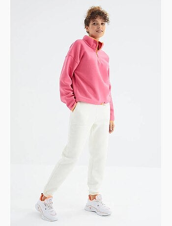 Pantaloni jogger in felpa in pile a vita alta da donna tommy