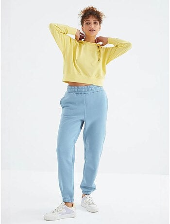 Pantaloni jogger in felpa in pile a vita alta da donna tommy