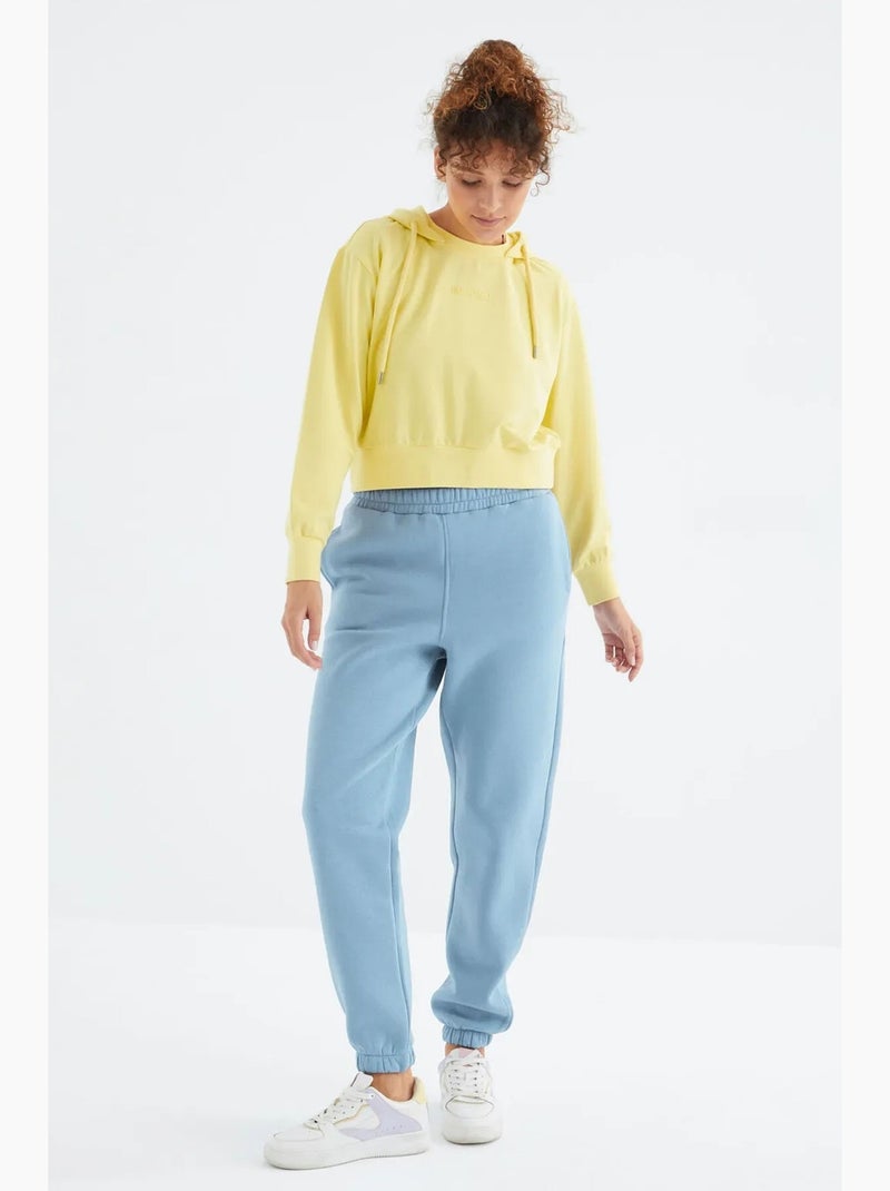 Pantaloni jogger in felpa in pile a vita alta da donna tommy Blu cielo - Kiabi