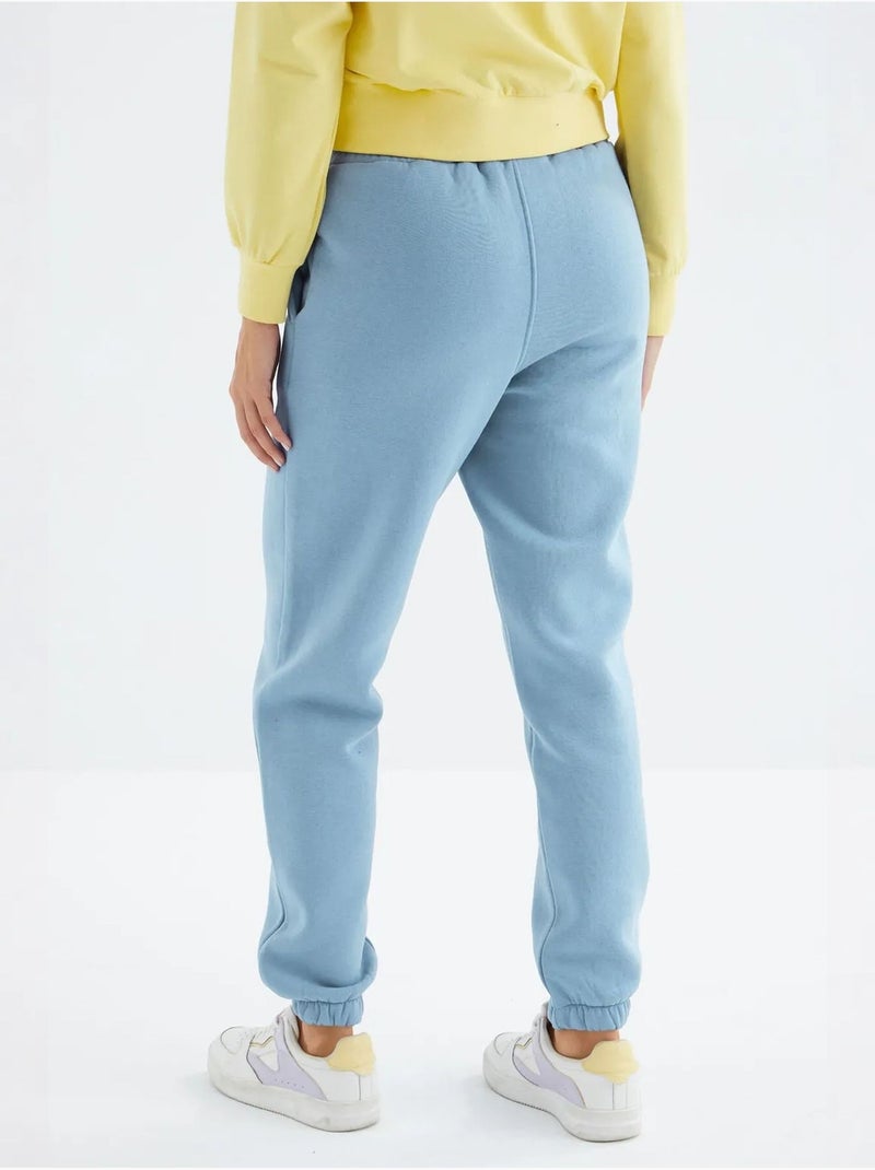 Pantaloni jogger in felpa in pile a vita alta da donna tommy Blu cielo - Kiabi