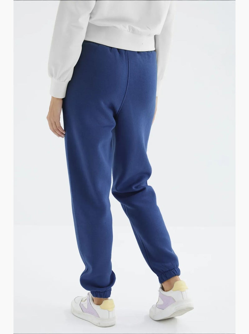 Pantaloni jogger in felpa in pile a vita alta da donna tommy Blu cobalto - Kiabi