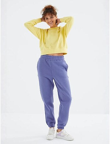 Pantaloni jogger in felpa in pile a vita alta da donna tommy