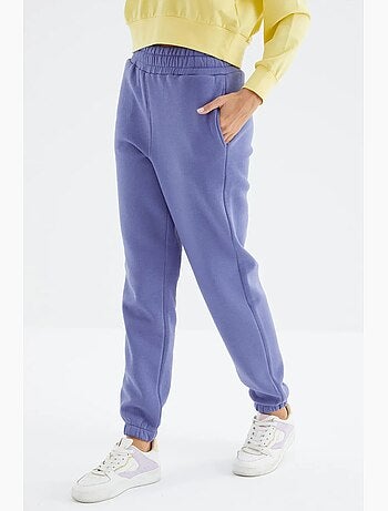 Pantaloni jogger in felpa in pile a vita alta da donna tommy