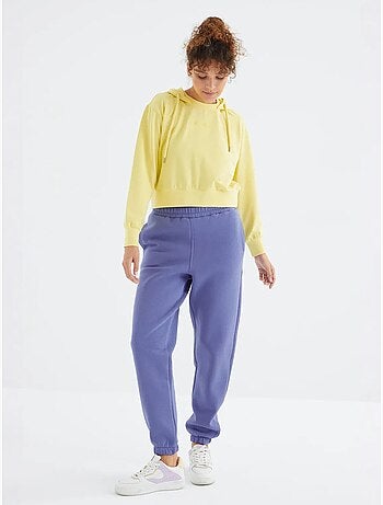 Pantaloni jogger in felpa in pile a vita alta da donna tommy