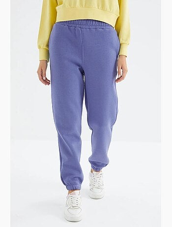 Pantaloni jogger in felpa in pile a vita alta da donna tommy