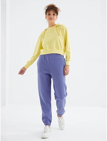 Pantaloni jogger in felpa in pile a vita alta da donna tommy