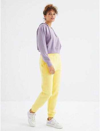 Pantaloni jogger in felpa in pile a vita alta da donna tommy