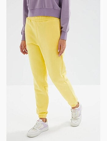Pantaloni jogger in felpa in pile a vita alta da donna tommy