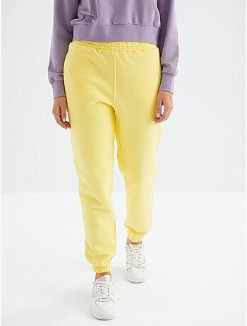 Pantaloni jogger in felpa in pile a vita alta da donna tommy