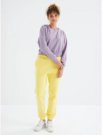 Pantaloni jogger in felpa in pile a vita alta da donna tommy