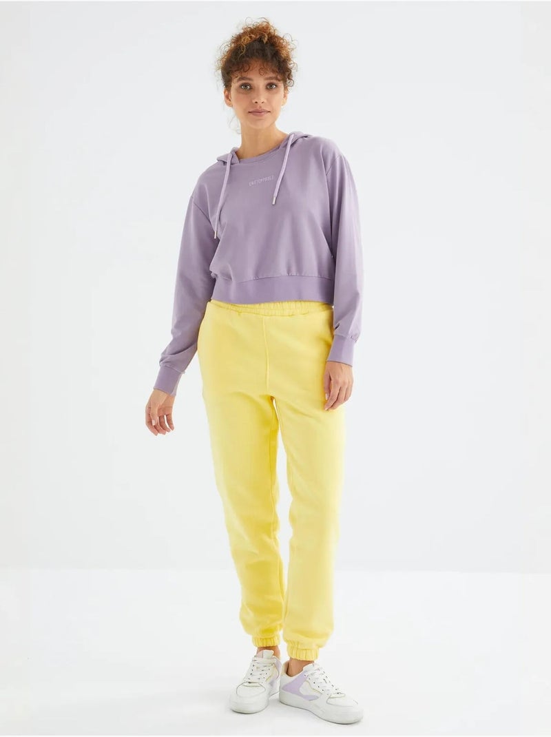 Pantaloni jogger in felpa in pile a vita alta da donna tommy Giallo limone - Kiabi