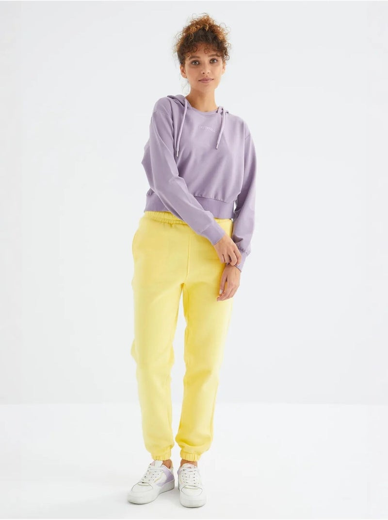 Pantaloni jogger in felpa in pile a vita alta da donna tommy Giallo limone - Kiabi
