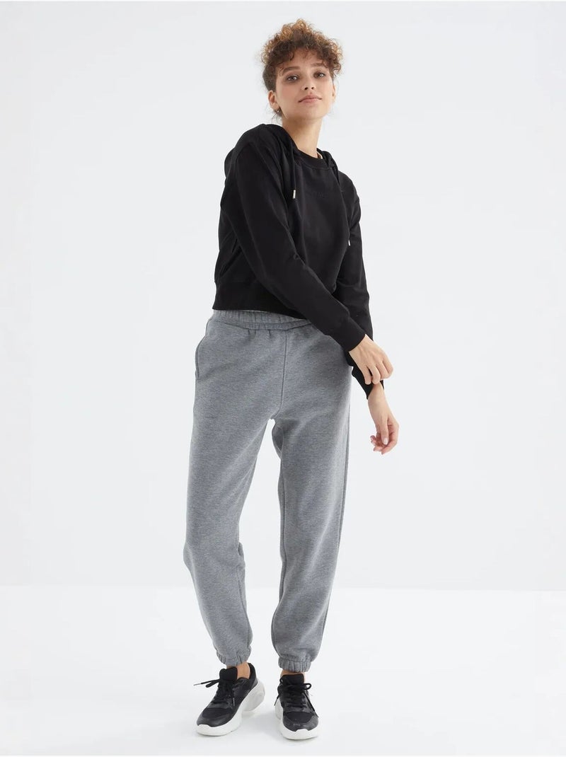 Pantaloni jogger in felpa in pile a vita alta da donna tommy Grigio - Kiabi