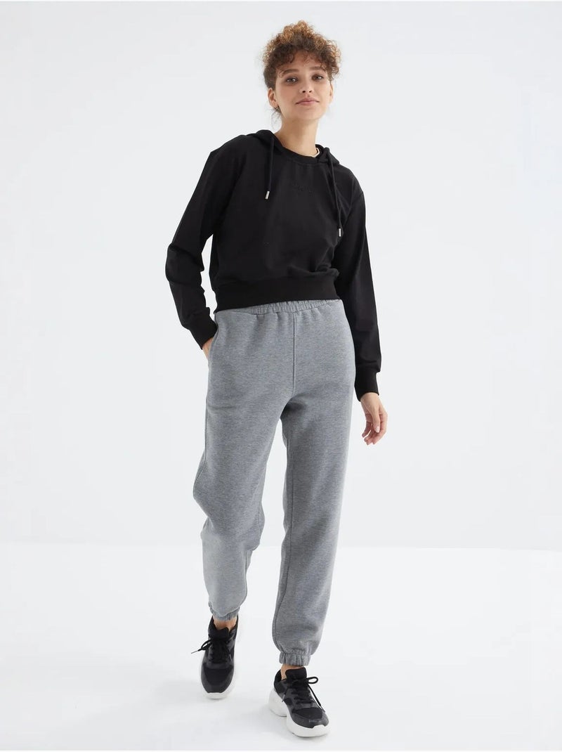 Pantaloni jogger in felpa in pile a vita alta da donna tommy Grigio - Kiabi