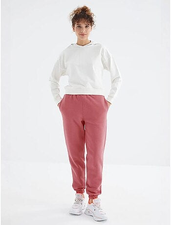 Pantaloni jogger in felpa in pile a vita alta da donna tommy