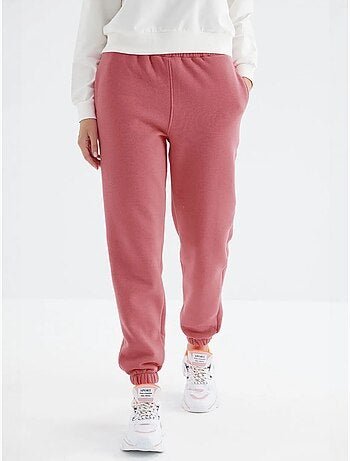 Pantaloni jogger in felpa in pile a vita alta da donna tommy