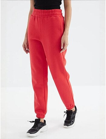 Pantaloni jogger in felpa in pile a vita alta da donna tommy