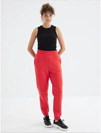 Pantaloni jogger in felpa in pile a vita alta da donna tommy