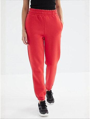 Pantaloni jogger in felpa in pile a vita alta da donna tommy