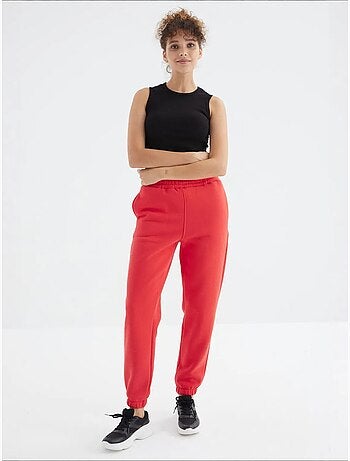 Pantaloni jogger in felpa in pile a vita alta da donna tommy
