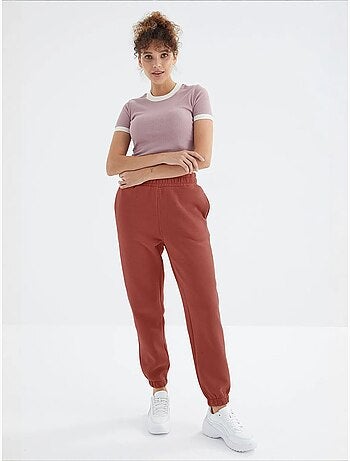 Pantaloni jogger in felpa in pile a vita alta da donna tommy