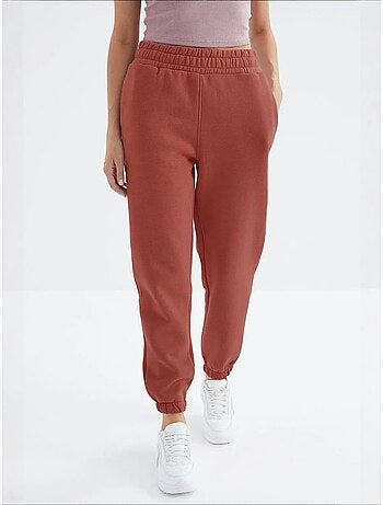 Pantaloni jogger in felpa in pile a vita alta da donna tommy