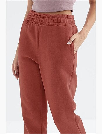 Pantaloni jogger in felpa in pile a vita alta da donna tommy