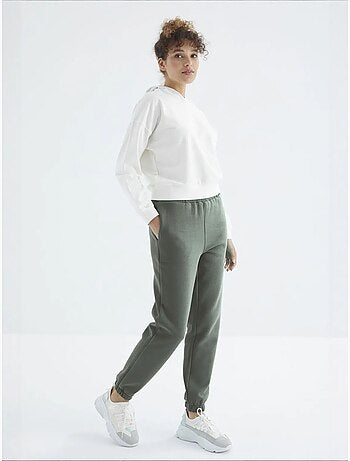 Pantaloni jogger in felpa in pile a vita alta da donna tommy