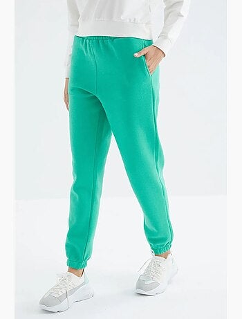 Pantaloni jogger in felpa in pile a vita alta da donna tommy