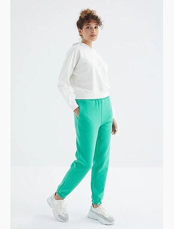Pantaloni jogger in felpa in pile a vita alta da donna tommy