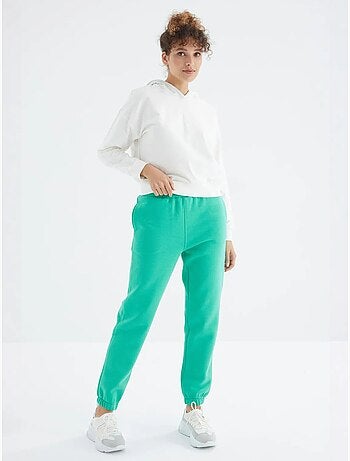 Pantaloni jogger in felpa in pile a vita alta da donna tommy