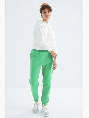 Pantaloni jogger in felpa in pile a vita alta da donna tommy