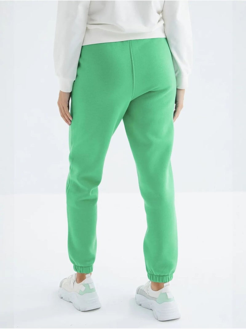 Pantaloni jogger in felpa in pile a vita alta da donna tommy Verde - Kiabi