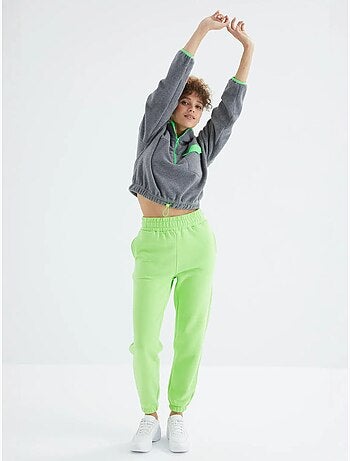 Pantaloni jogger in felpa in pile a vita alta da donna tommy