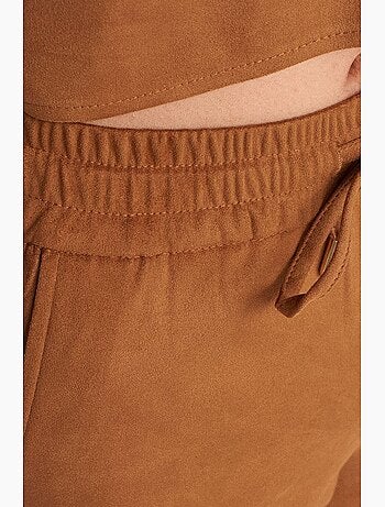 Pantaloni jogger in finta pelle scamosciata dilvin