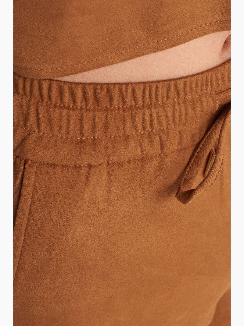 Pantaloni jogger in finta pelle scamosciata dilvin Cammello - Kiabi